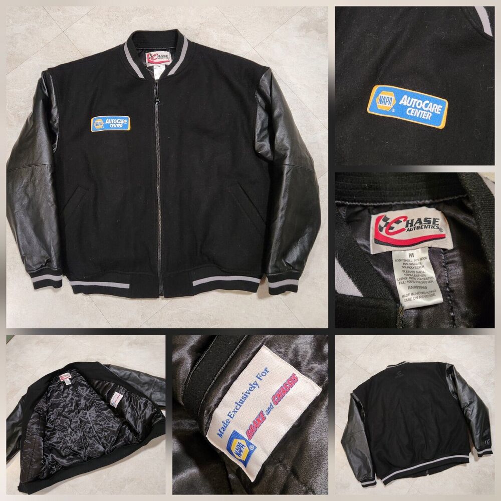 VTG‎ Chase NAPA AutoCare Center Mens M Medium Wool Bomber Jacket Exclusive RARE